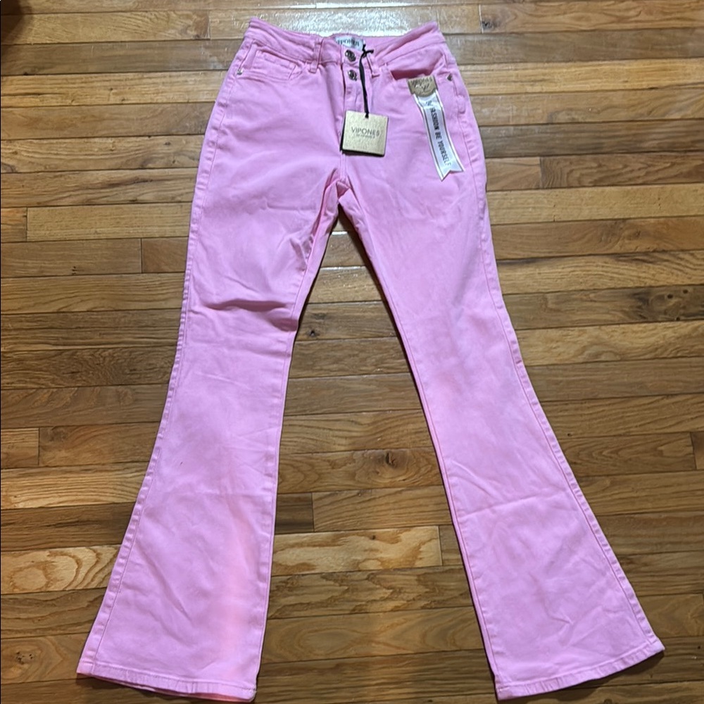 VIPONES Pink Flared Pants NWT